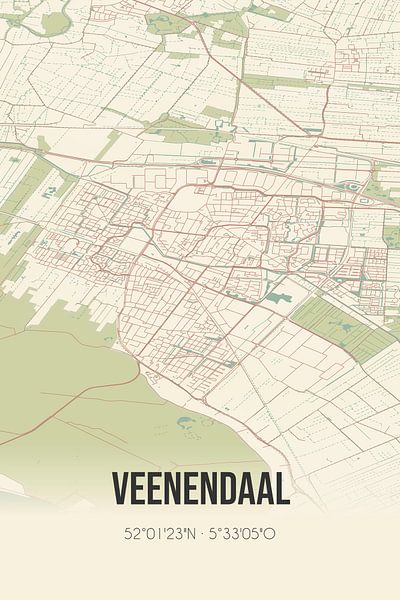 Vintage map of Veenendaal (Utrecht) by Prints of Place