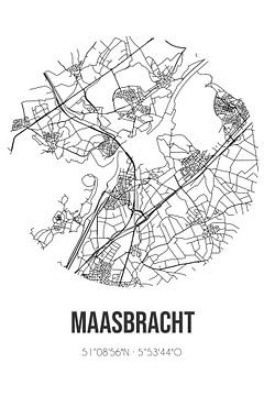 Maasbracht (Limburg) | Karte | Schwarz und weiß von Rezona