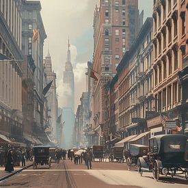 Foto New York rond 1900 digital art (KI) van Classic PrintArt