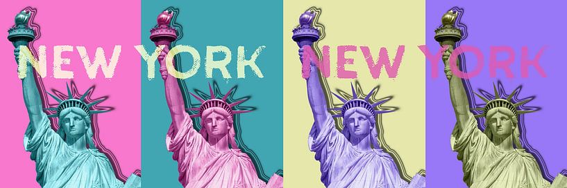 POP ART Statue of Liberty | New York New York | panoramic by Melanie Viola