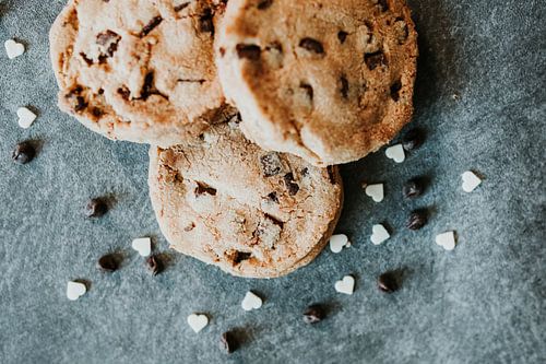 Cookies aux pépites de chocolat en gros plan
