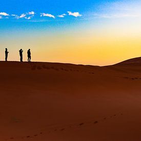 Sunset in the Sahara von Natuur aan de muur