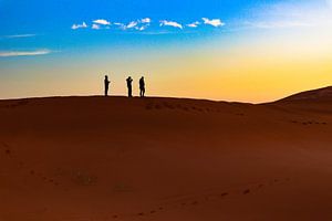 Sunset in the Sahara sur Natuur aan de muur