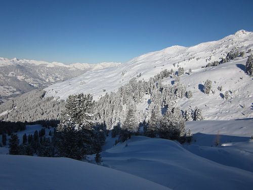 Witte bergen, sneeuw van Sander van der Lem