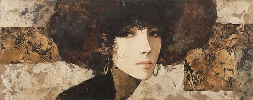 Femme abstraite | Femme avec boucles d'oreilles