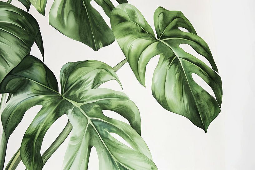 Monstera leaves - Tropical art print by Poster Art Shop