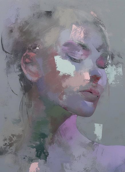 Silent Color Echoes van Abstract Schilderij