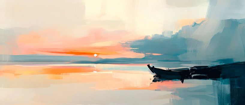 Sunset by the water by Poster Art Shop