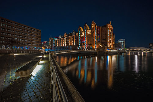 Hamburg - Scheepvaartmuseum bij nacht