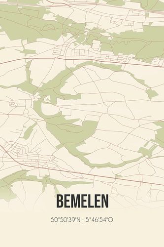 Alte Landkarte von Bemelen (Limburg)