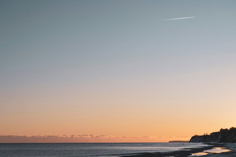 Pastel orange sunset on Møn, Denmark - nature and travel photography by Christa Stroo photography