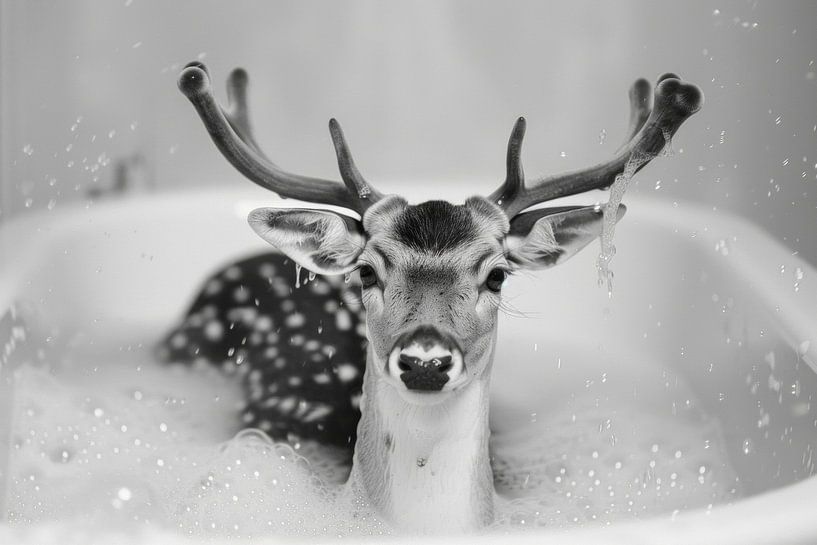Deer in the bathroom - An enchanting bathroom picture for your WC by Poster Art Shop