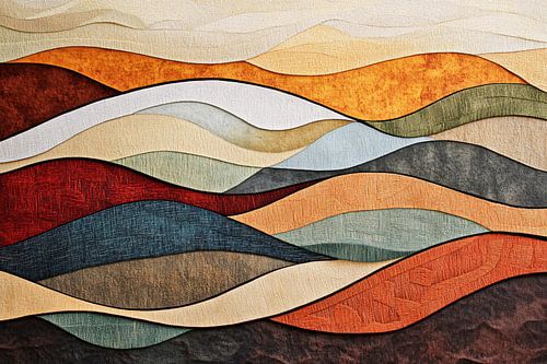 Abstract landschap in warme kleuren