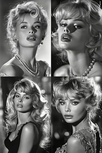 glamour girl retro look collage