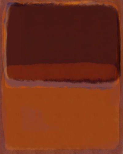 Moderne abstracte kunst in warm bruin en terracotta