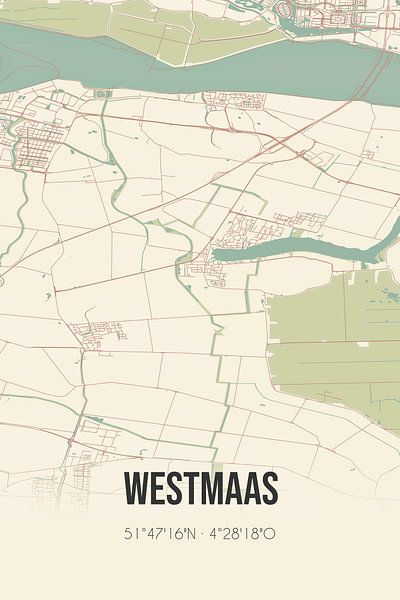 Vintage map of Westmaas (South Holland) by Prints of Place