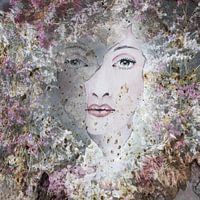 portrait féminin coloré en tons pastel