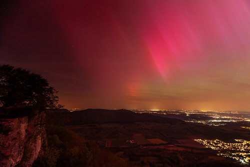 Polarlicht über der Teck