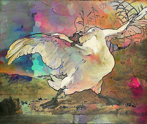 De Bedreigde Zwaan Jan Asselijn Rijksmuseum Abstract Modern Digital Art