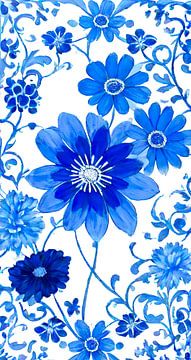 Delftsblauwe bloemen. van Niek Traas