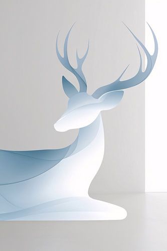 Cerf minimaliste dans des tons doux