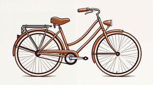 Retro-Fahrrad Zeichnung, Bleistift Zeichnung Vintage.