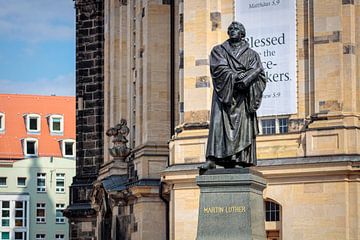 Standbeeld Maarten Luther @ Frauenkirche Dresden van Rob Boon