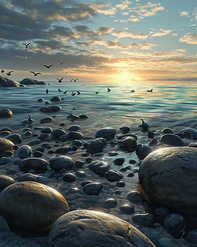 Wandeling op het strand