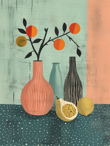 Modernes Stillleben, angesagte Illustration