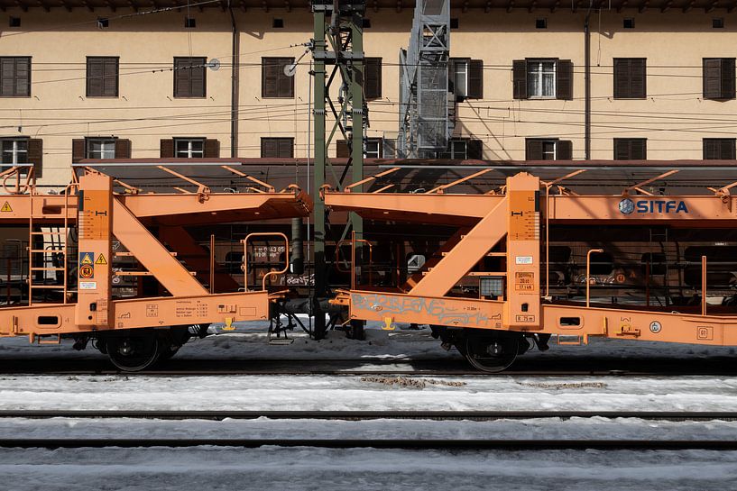 Orange train by jan weber
