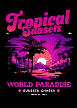 Tropical Sunsets World Paradise by Artkreator