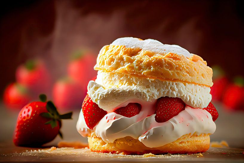 Strawberry Whipped Cream Pastry by Maarten Knops