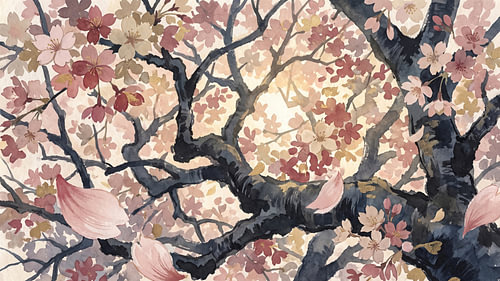 Traum von einem blühenden Sakura-Baldachin