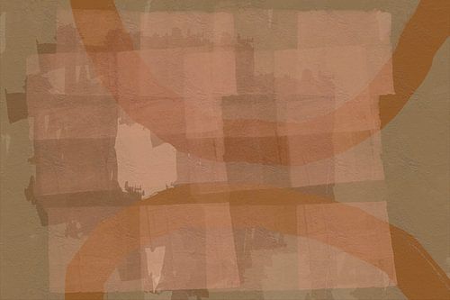 Abstracte lijnen in wabi-sabistijl in terra en camogroen