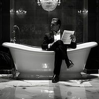 Ein Sonntagsbad und die Zeitung