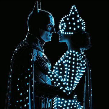Batman habillé d'un éclairage à diodes électroluminescentes sur Karina Brouwer