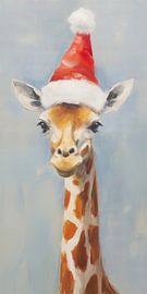 Giraffe wearing a Santa hat by Whale & Sons