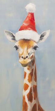 Giraffe mit Weihnachtsmannmütze von Whale & Sons