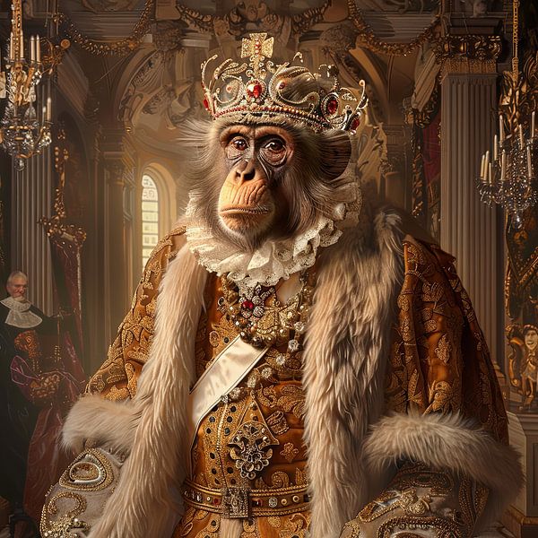 Royal monkey in baroque style by Poster Art Shop