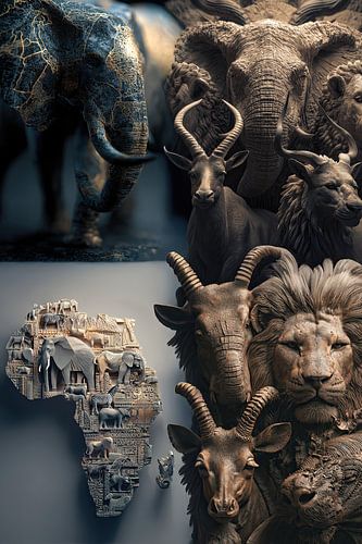 Collage Afican animals fantasy
