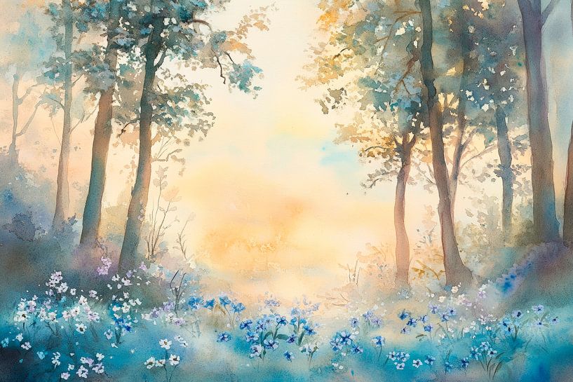 Forêt féerique dans la lumière du matin par Poster Art Shop