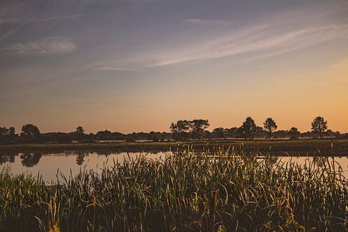 Sonnenaufgang im Naturschutzgebiet Bourgoyen - Ossemeersen, Gent, Belgien