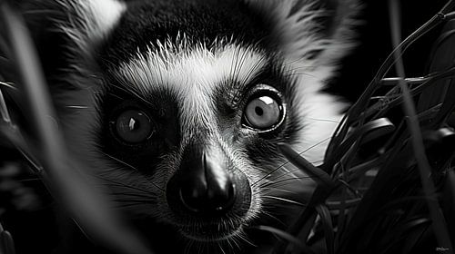 wilde dieren in zwart-wit