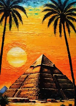 Piramide van Gizeh Zonsondergang 1 van MIROKKU
