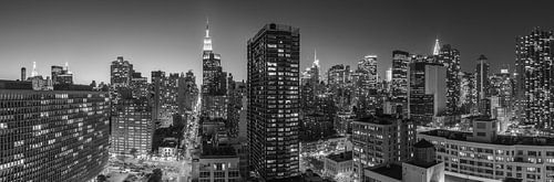 Manhattan Panorama in Zwart Wit