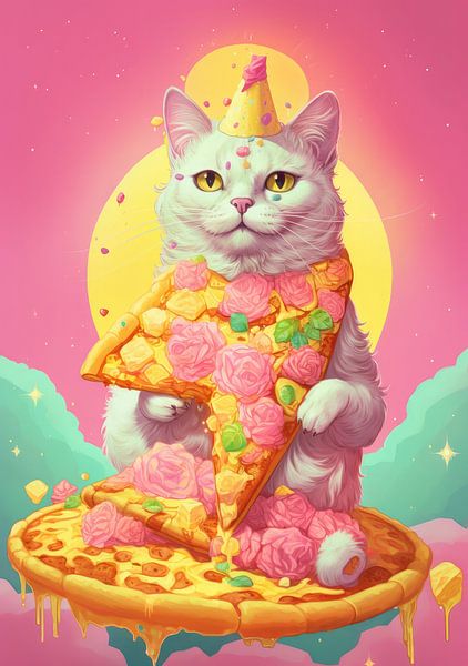 Weltraum-Pizza Katze Rosen Party Hut von studio snik.