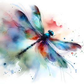 libelle aquarel van Jessica Berendsen
