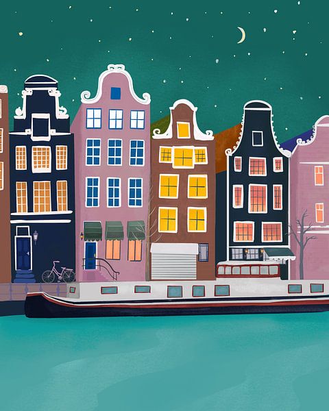 Amsterdam bij nacht van Petra Lizde