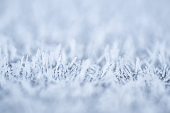 Die Magie des Frosts, abstrakter Winterfrost aus nächster Nähe