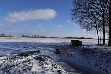 Sneeuw in Achthuizen van Fotografiemetangie